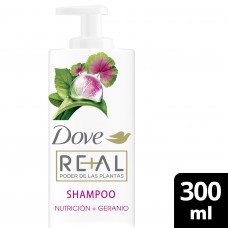 DOVE Shampoo REAL Poder de las Plantas NUTRICIÓN + GERANIO 300 ml